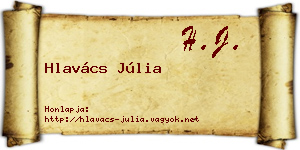 Hlavács Júlia névjegykártya